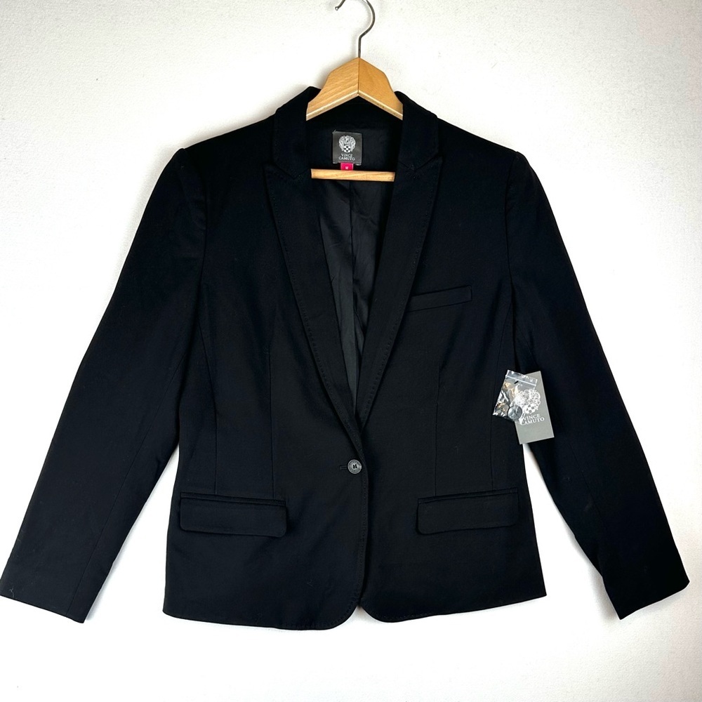 Vince Camuto Black Blazer with Pick Stitch Detail Office Career NWT‎